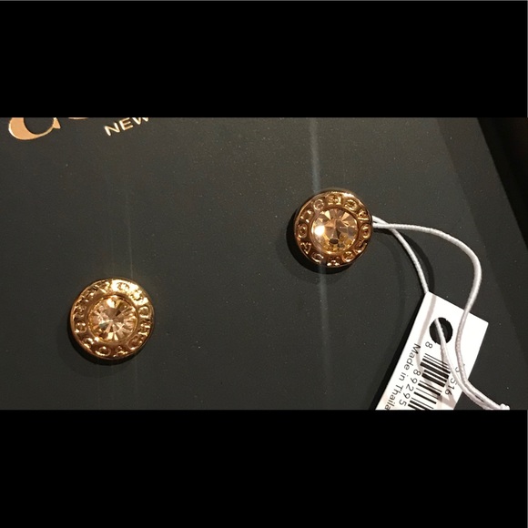 NWT! Coach rose gold open circle logo earrings - Picture 2 of 5